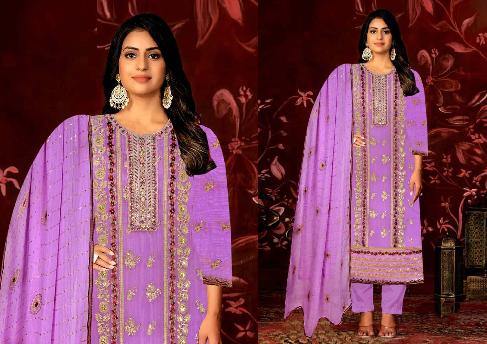 traditional embroidered Indian salwar kameez