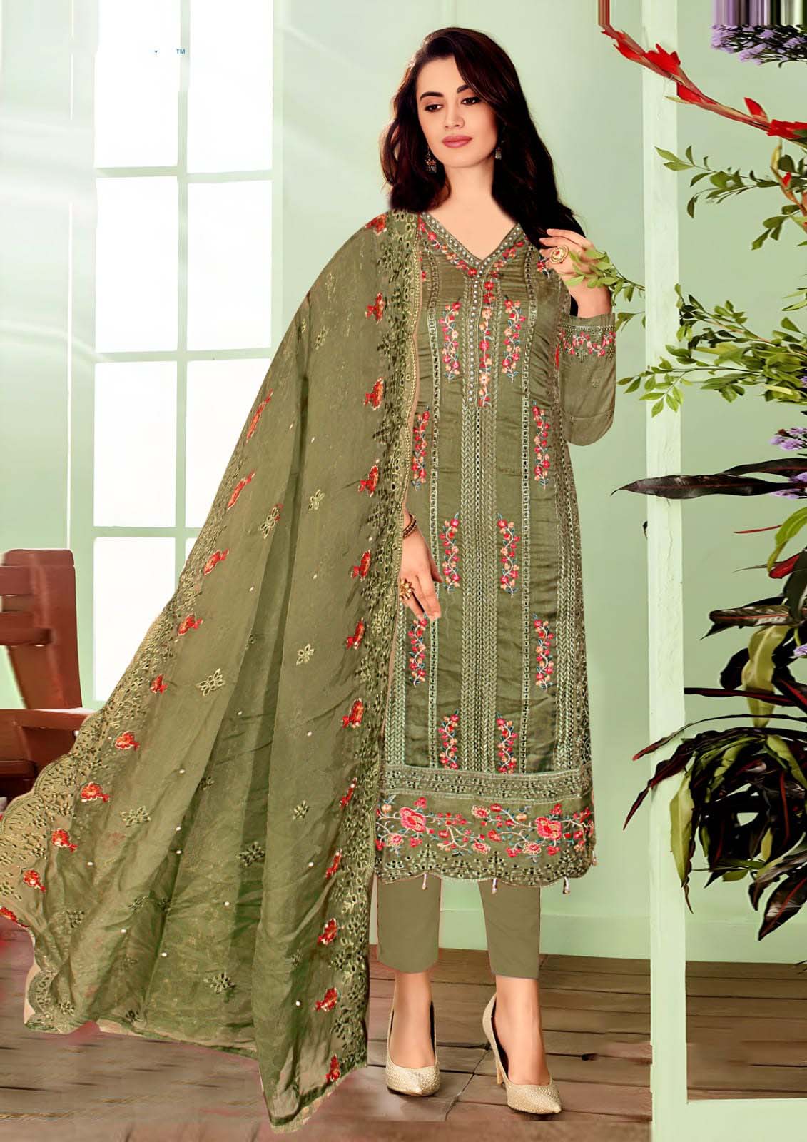 purple embroidered salwar kameez