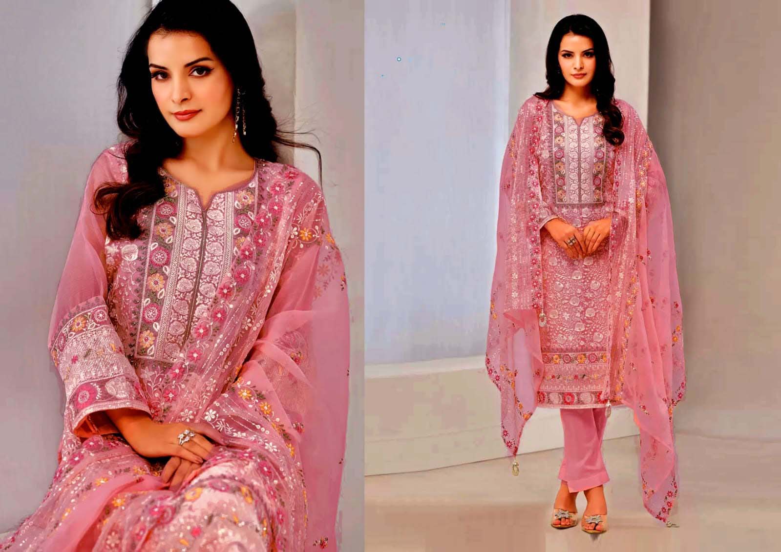lavender embroidered salwar kameez